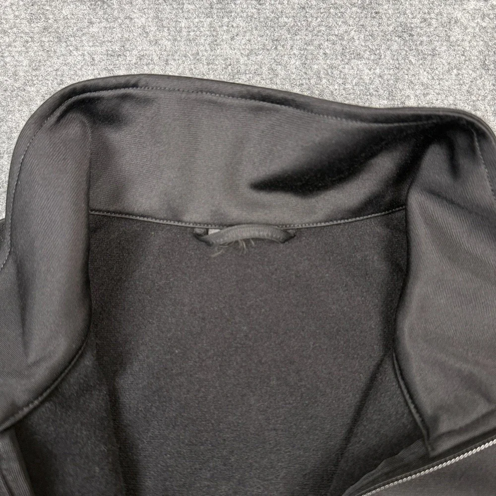 Adidas Full Zip Track Jacket Men Size Large Black Fleece Lined Training Athletic